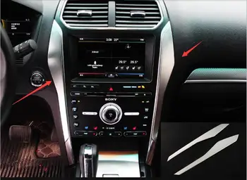 

2016-2017 -2018 silver matte Center Cosnole Air Conditioning Navigation Panel Decoration Cover Trim For Ford Explorer Interior
