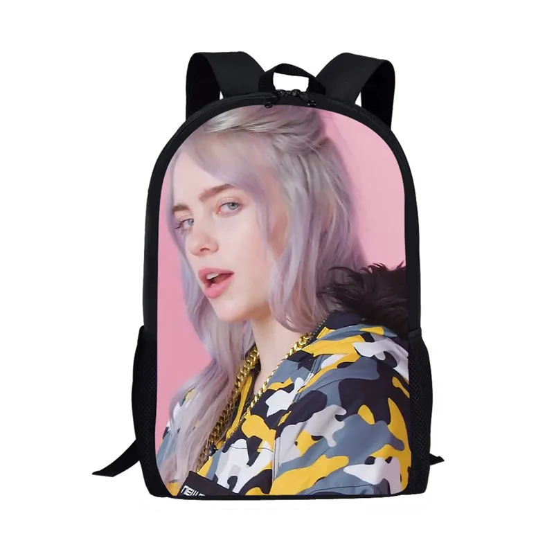 Billie Eilish Рюкзак Back To School 16 дюймов детская школьная сумка пакет для маленькой девочки распылитель ранцевого типа для подростков 3 шт./компл. школьная сумка mochila escolar - Цвет: LH1101C