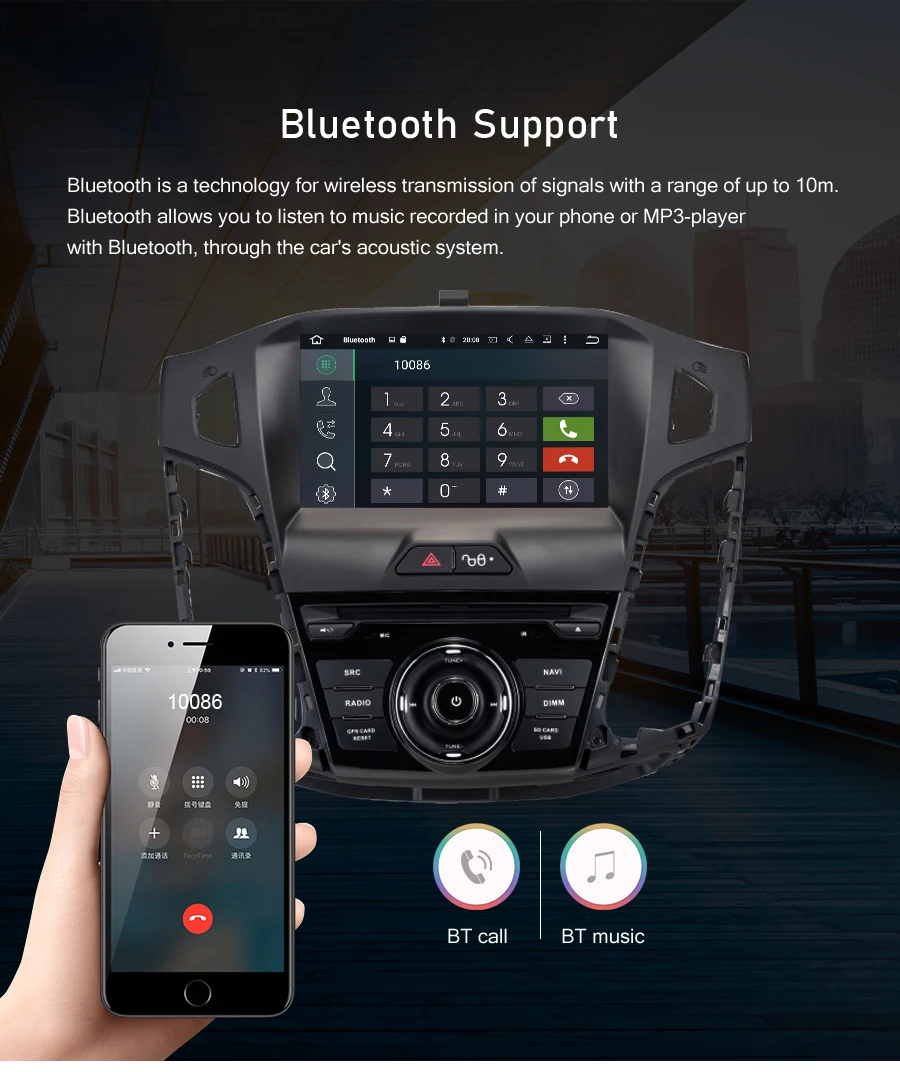 Best Android 9.0 Car Radio DVD Player For Ford Focus 2011 2012 2013 2014 Audio GPS Multimedia Navigation WIFI Bluetooth Video Stereo 5