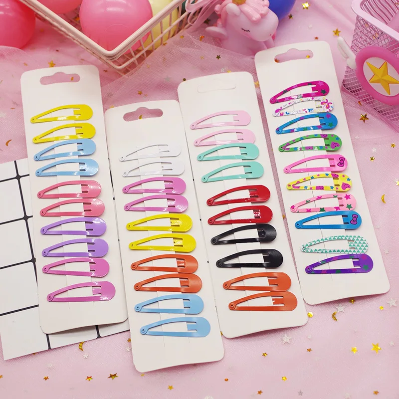 

10 Pcs/set Simple Colorful Paint Children's BB Hair Clips for Girl Child Cute Hairpins Candy Colors Hair Headdress 4.8cm