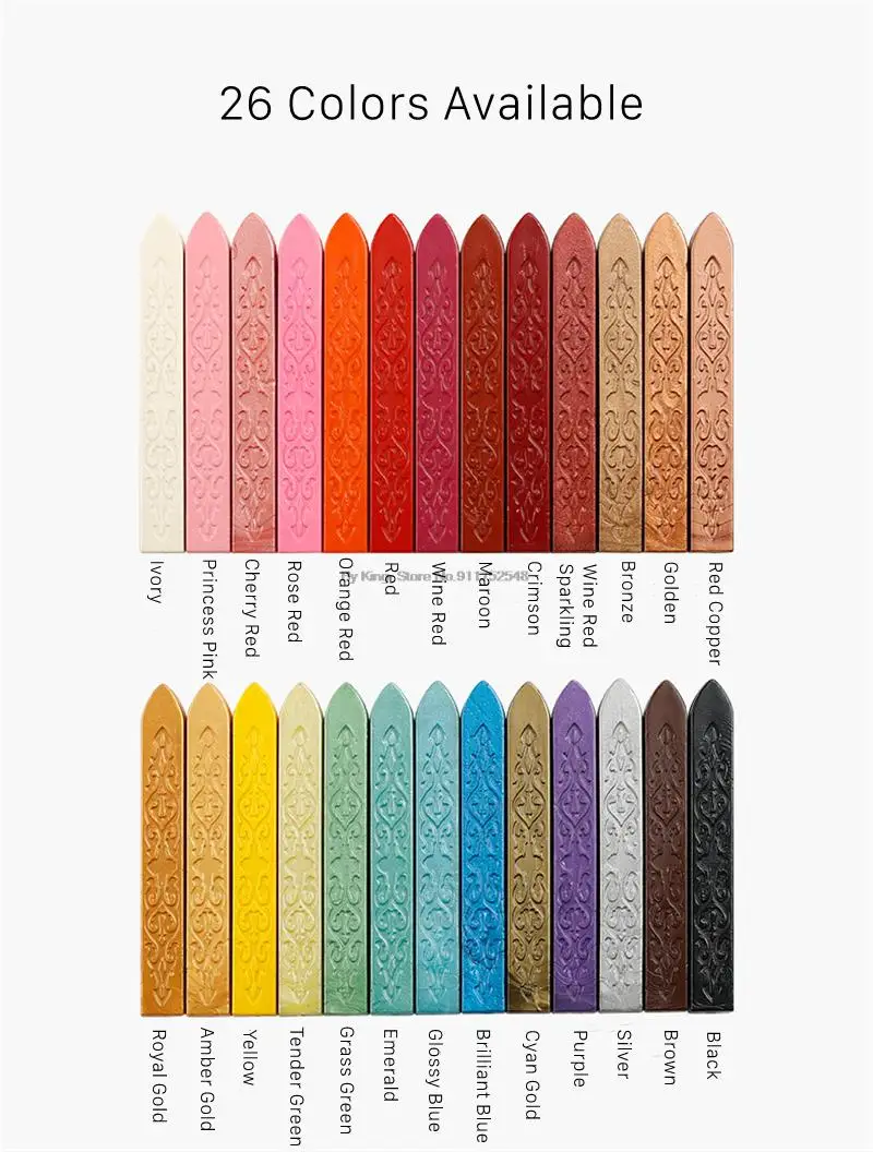 24 Colors Flower Seal Wax DIY Card Invitations Envelope Retro Wax Seal Stamp Wax Seal Magic Arrow Pattern Wax Stick With Wick