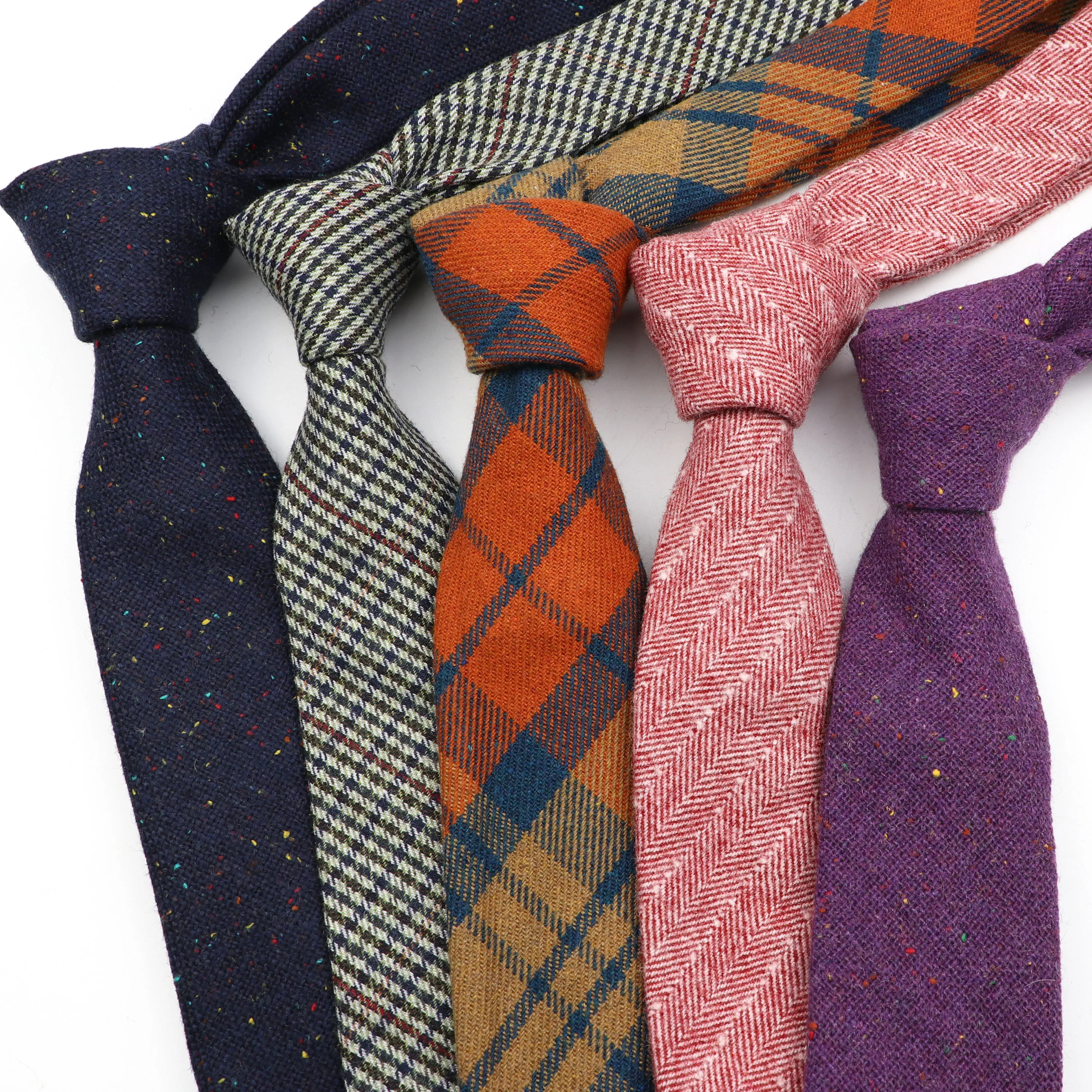 Cashmere Wool Necktie 7CM Solid Color Formal Wedding Party Europen Style Red Brown Green Gray Clothing Tie Gift neck tie