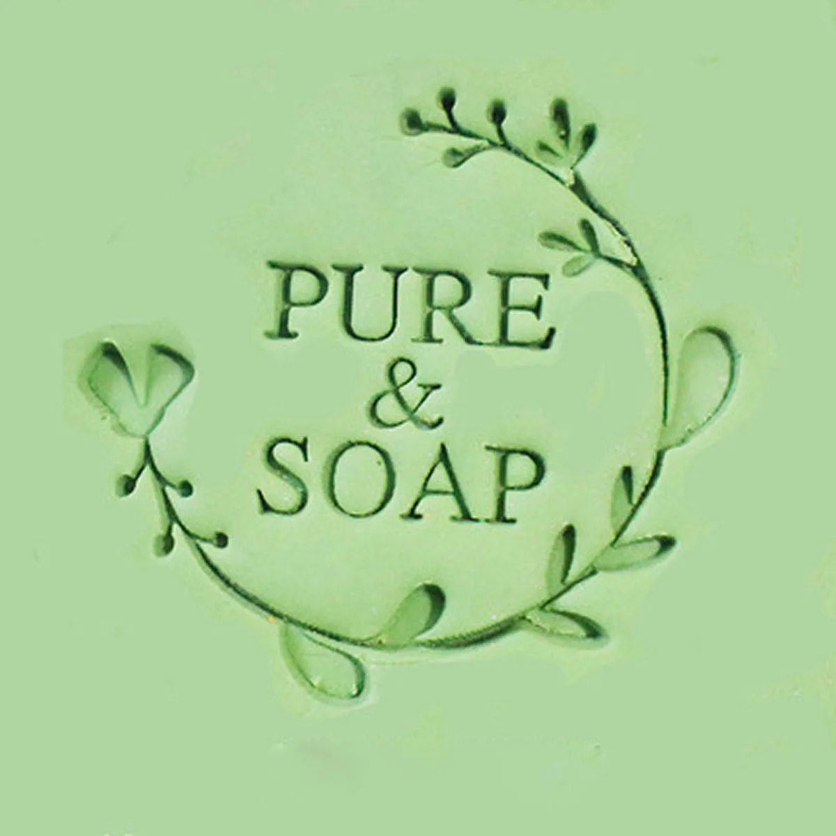 Handmade Natural Letter Clear Acrylic Stamp, Alphabet Flower Leaf Pattern, Transparent Imprint Seal, Soap Stamp for Chapter