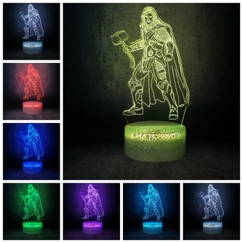 

Thor Bedside LAMP Marvel Hero night light Cartoon Man bulb kids bedroom decor Reward gift Encourage gift