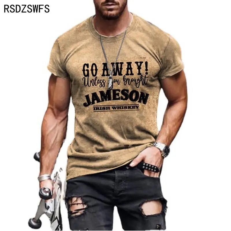 

2021 summer best-selling new men's fashion all-match round neck short-sleeved 3D digital printing Slim pullover men's T-shirt