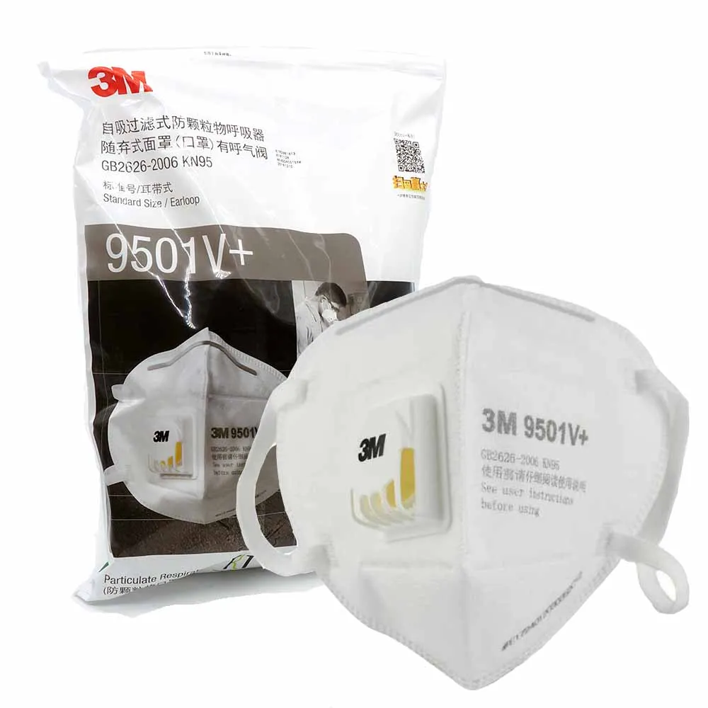 

25pcs/bag 3M 9501V+ KN95 mask Particulate Respirator Protective Masks disposable Face Mouth Mask Features as N95 KF94 FFP2