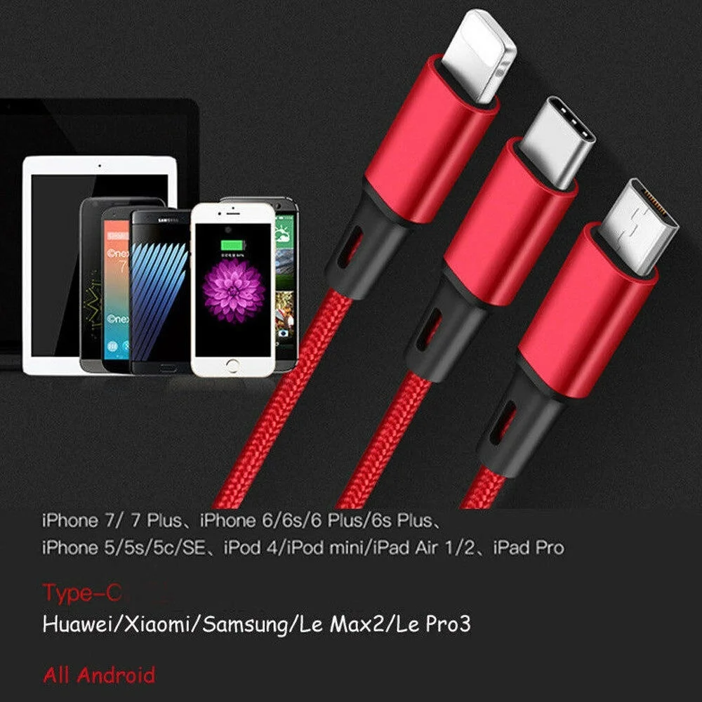 3 в 1 USB кабель для быстрой зарядки и синхронизации данных Micro порт IOS Type C|Кабели