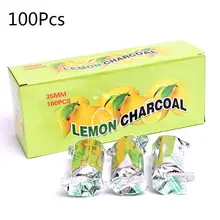 100 pz/scatola al limone aromatizzato Shisha narghilè carbone illuminazione rapida bruciare il trasporto di goccia di carbonio