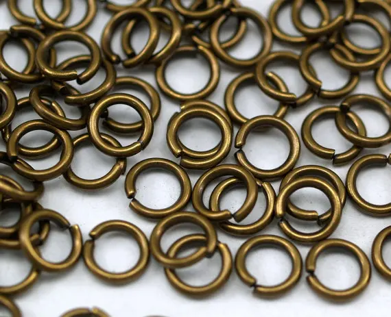 

100 Pcs 7x1.2 mm Antique Brass Round Jump Ring Connectors Findings R-06