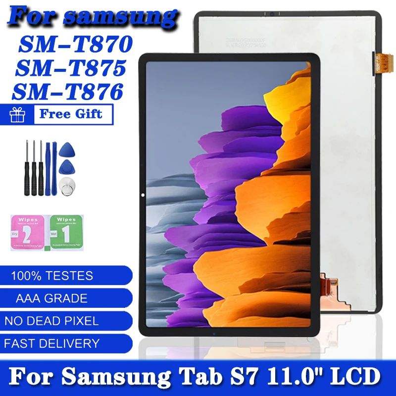 Tela Lcd Original para Samsung Tab s7 Sm-t870 T875 T876b Tela Sensível ao Toque Montagem do Digitalizador Novo