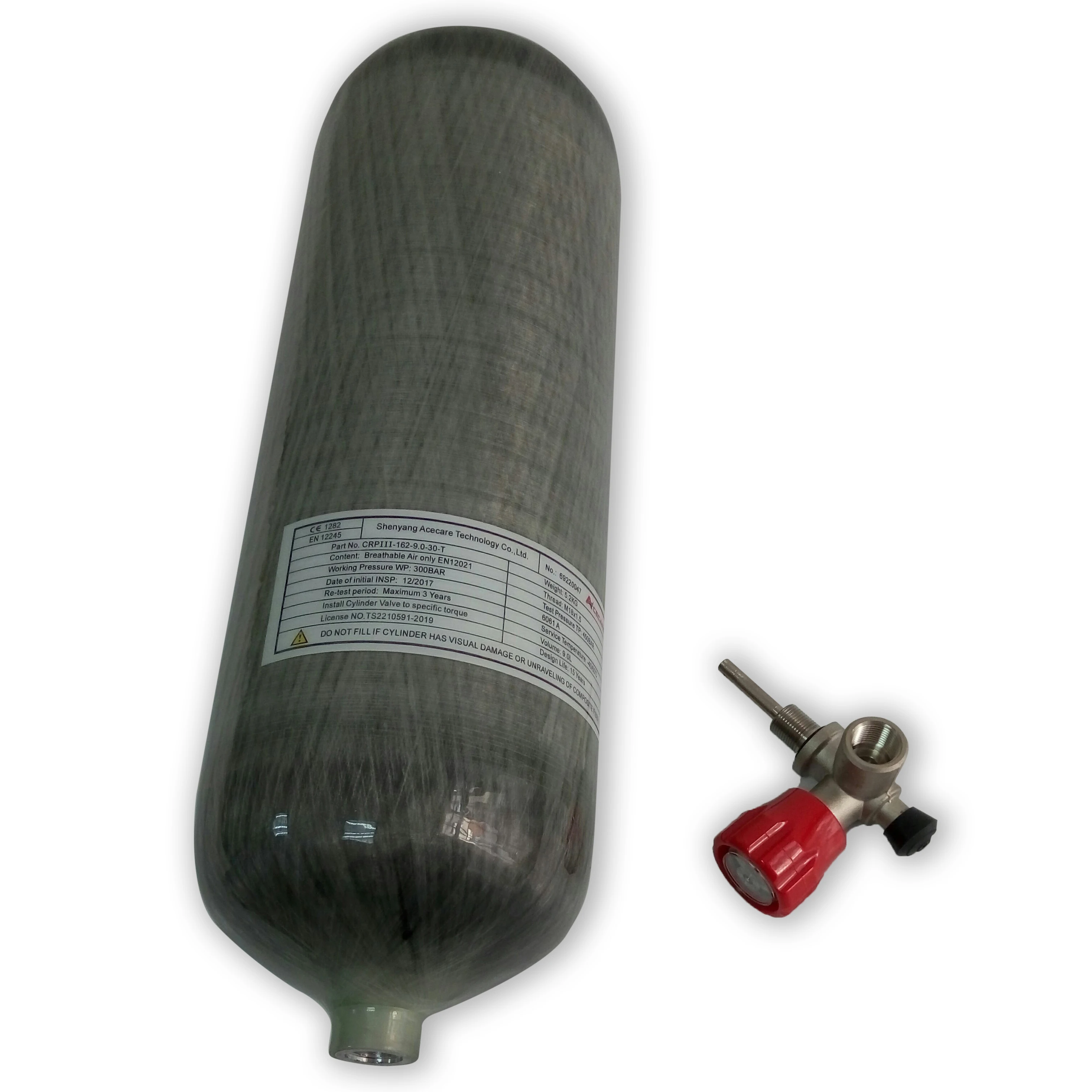 AC10911 Acecare Pcp воздушный бак 9L Hpa 4500Psi M18 * 1 5 CE цилиндр для пейнтбольного оборудования