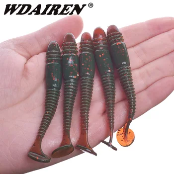 BIG PROMO ❤️ 5Pcs Swing Impact Ring Shad Fishing Lure Soft 75mm 3.2g Jigging Swimbait Wobblers Shrimp Smell salt Artificial Silicone Baits - discount item 32% OFF Sports & Entertainment