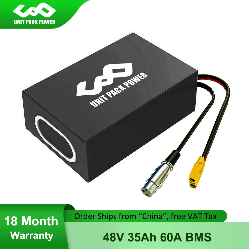 48V 35Ah eScooter Battery Pack 1680Wh 18650 Li-ion Waterproof Black PVC Electric eBike for 2000W 1500W 1000W 750W Motor | Спорт и