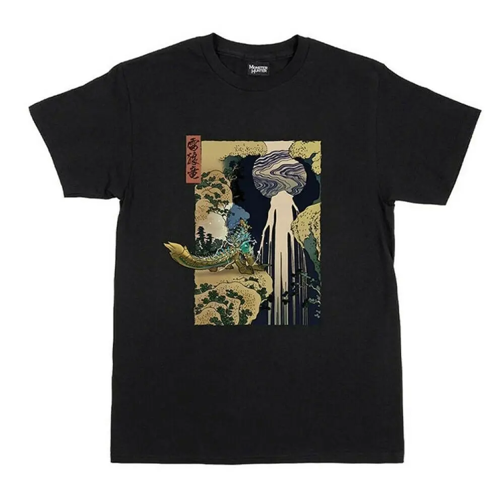 

E-Capcom Monster Hunter Zinogre × Kiso Taki Ukiyo-E Print T-Shirt Japanese Game