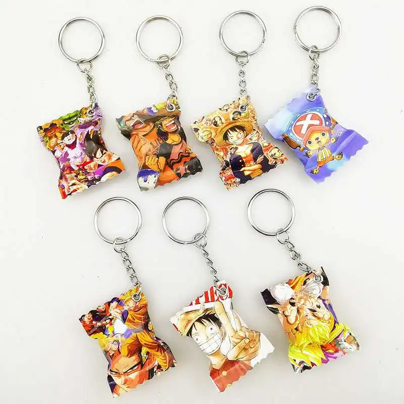 

Wholesale One Piece Keychain Fashion Anime Nami Sanj Luffy Acrylic Pendant Anime Accessories Cartoon Key Ring For Kids Students