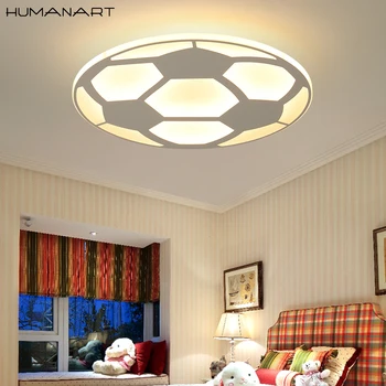 

New Designer LED Kids Ceiling Lamp with football for bedroom remote control Ultrathin ceiling llight home Decorative Lampshade