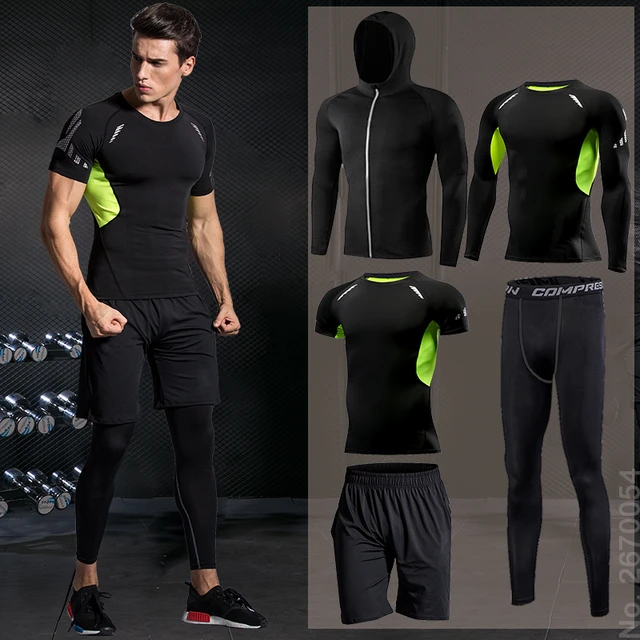 Conjunto de ropa deportiva de compresión para hombre, traje masculino de  compresión para correr, gimnasio y fitness, secado rápido, para  entrenamiento - AliExpress
