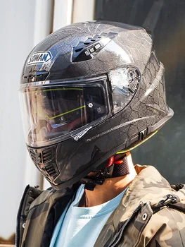 

Ventilate Snake Pattern Carbon Fiber Motorcycle Helmet casco capacete moto For Soman SM-X7 Motorbike Helmets Full Face