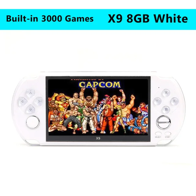 Черный X12 X9 плюс видео игровая консоль ручной psp 8G игровой плеер 2500/3000 аркадные игры Поддержка видео форматов BMVB FLV AVI MP4 - Цвет: Черный