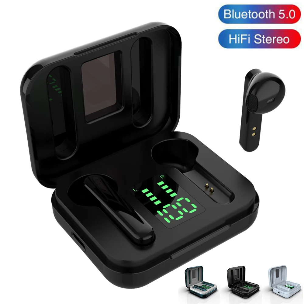 L12 TWS Bluetooth 5 0 Wireless In ear Earphones Smart Earphone LED Display 8D stereo Touch Control Mini Headset Sport Earpiece