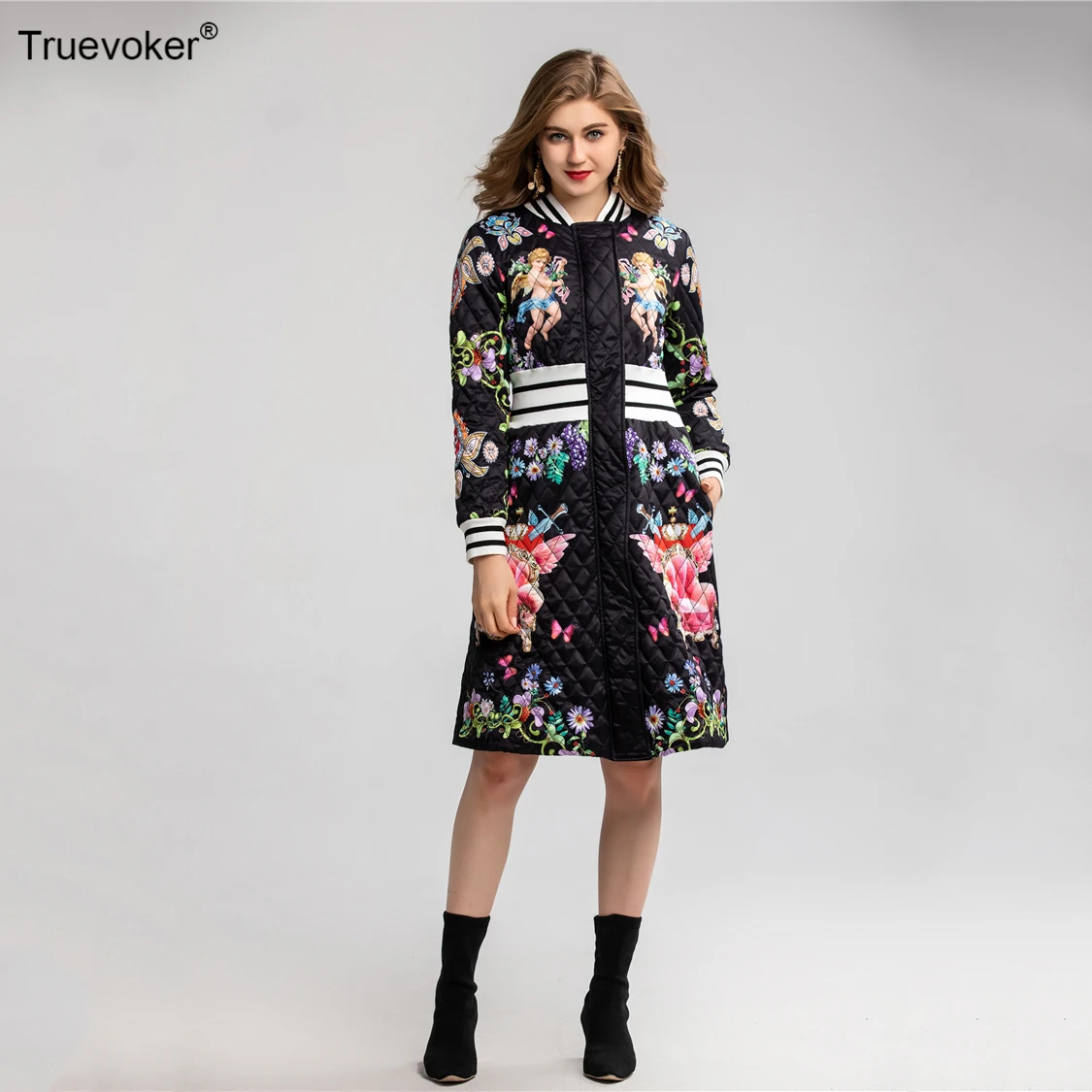 Truevoker, зимняя женская куртка с хлопковой подкладкой, женское длинное пальто, Высококачественная теплая верхняя одежда, Женская парка, Manteau Femme Hiver