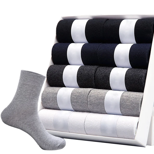 2021 Brand New Men's Cotton Socks Black Business Casual Breathable Spring Autumn Male Crew Socks Meias Hot Sale Sokken Size38-45 1