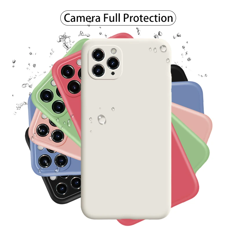 Чехол из жидкого силикона для iPhone 11 Pro Max роскошный противоударный чехол с полной