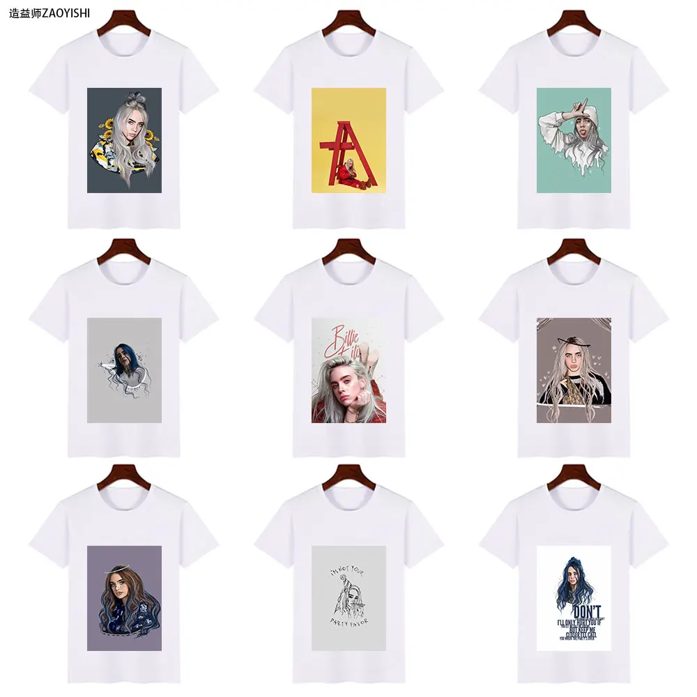 

Billie Eilish Short Sleeve T-shirt Women Casual lovely Graphic Tops Female Tee Summer Women T-shirts Tops