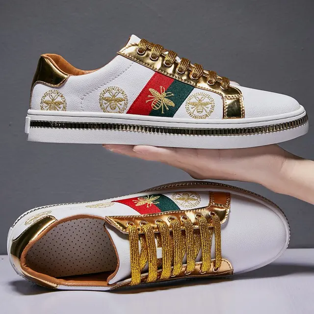 Lakon Embroidered white sneakers men