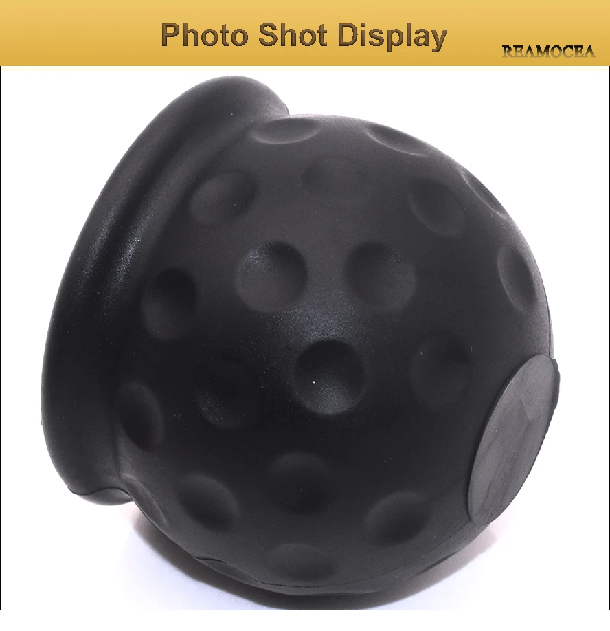 Reamocea 1Pc Rubber Universal 50mm Black Tow Bar Ball Cover Protective Cap Towing Hitch Caravan Trailer Towball Head Protector (8)