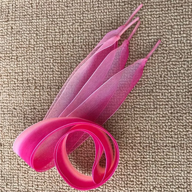 rose pink 1 пара 120 см градиент кружева носки со шнурками на плоской подошве изменение Цвет творчески простой Стиль уникальный хорошо продаются обуви строки - Цвет: rose pink