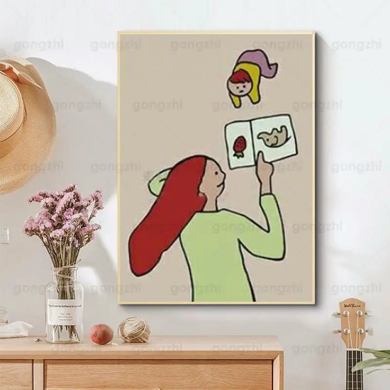 

Minimalist Modern Abstract Decoration Mother and Baby Early Education Wall Painting Home Frameless Canvas Printing Poster