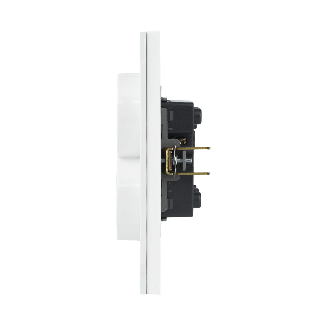 Description Picture 4 of itemWall Double Socets Upright Crystal Glass Panel EU Germany AC Power Points Plug Outlets 110-250V Netherlands Europe Home Office