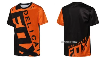 

Delicate Fox Mountain Bike Short Sleeve Racing Jersey DH MTB BMX Off-road Motocross Jersey Downhill Enduro Cycling T-shirt