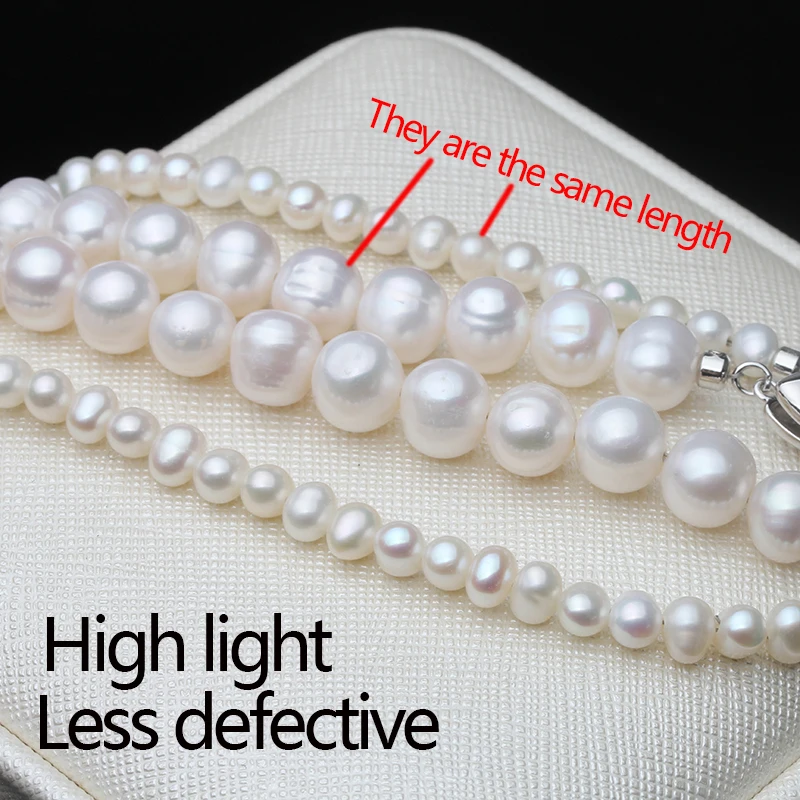 Fashion Double Strands Freshwater Pearl Choker Necklace For Women Purple White Real Pearl Necklace Wedding Gift