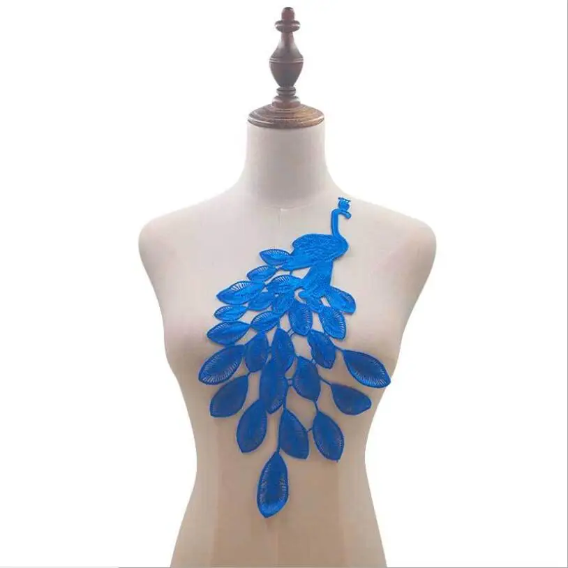 

20Pcs Black White Collar Handmade Lace Applique Peacock Woman Neck Accessory Applique Neckline Motif For Jewelry Costume Design