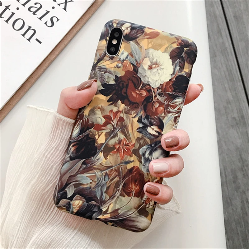 I Чехол для телефона для iPhone 11 Pro Max винтажная Роскошная задняя крышка с цветами для iPhone X XR Xs Max XS 11 7 Plus 8 6 S 6 Мягкий силиконовый чехол - Цвет: I