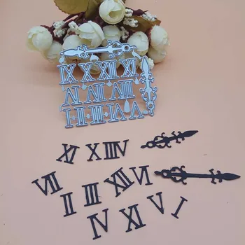 

Roman Number Vintage diy Clock Pointer 2018 New Cutting Dies Scrapbooking Dies Metal Stamps and die for Card Making DIY