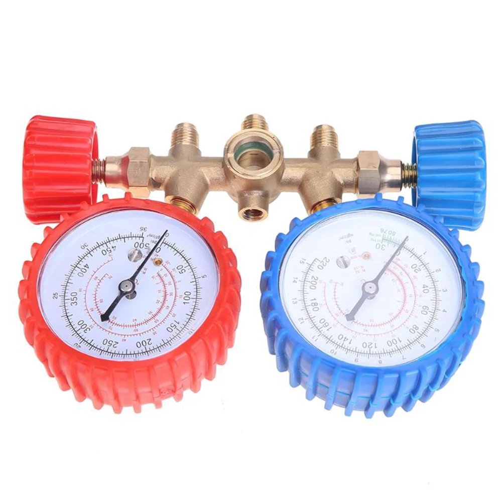 R12 R22 R502 Current Divider Meter Tools Set Refrigerants Air Conditioning AC Diagnostic Manifold Gauges Double Table Valve