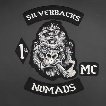 

Smoking Orangutan large Embroidered punk biker Patches Clothes Stickers Apparel Accessories Badge