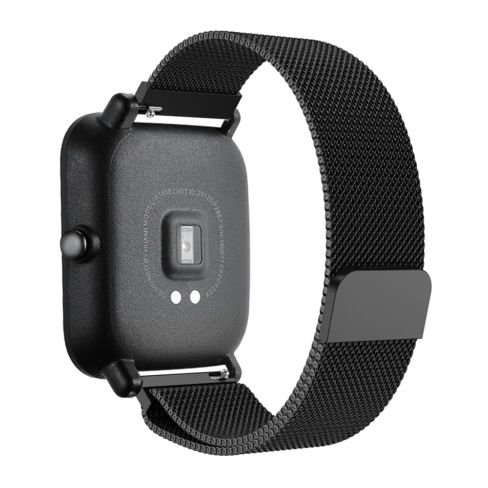 20 мм Браслет Для Xiaomi Huami Amazfit Молодежные умные часы металлический ремешок из нержавеющей стали стальной ремень ремешок для Amazfit Bip наручный ремешок