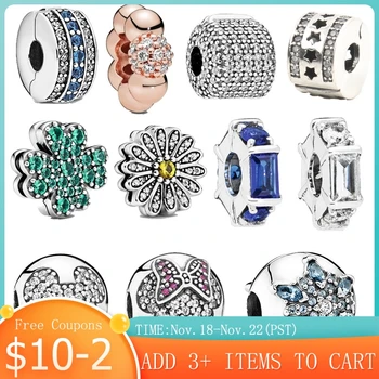 

925 Sterling Silver Reflexion Series Charm Clear Zircon Reflexion Beads Fit Original 3mm Bracelet Reflexion Jewelry