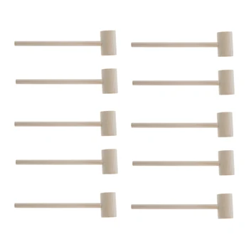 

10pcs Wooden Hammer Toy Lobster Mallet Beating Gavel for Kids Small Wood Mallet