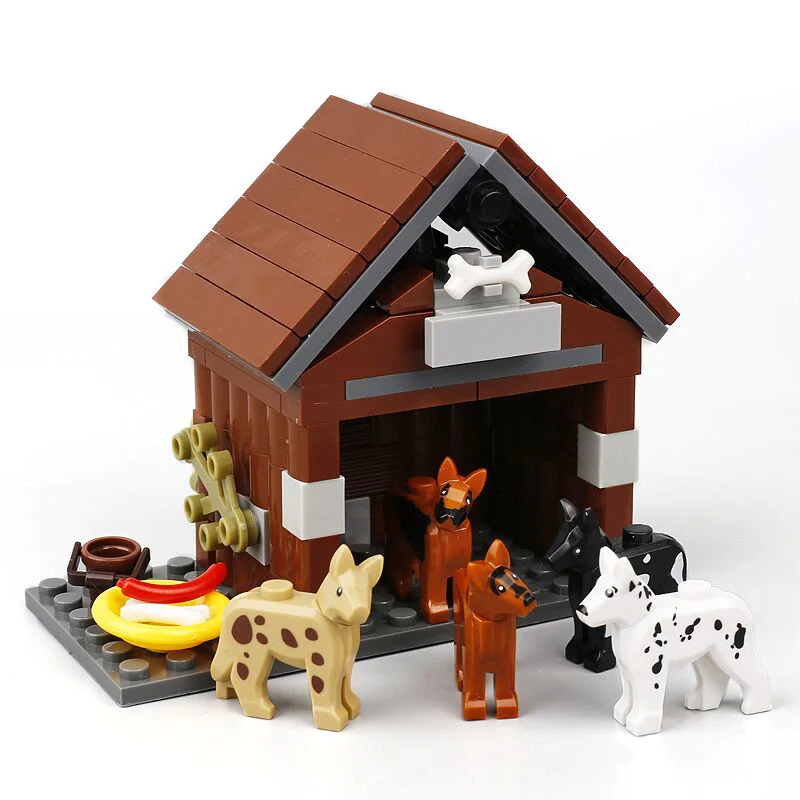 Animal Zoo House MOC Figure Accessories Police Dog Pet Houses Building Blocks Model Building Bricks Kits DIY Gifts Toys (9)