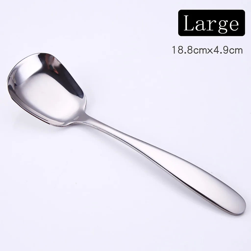 304 Stainless Steel Soup Spoons Table Spoons Dinner Rice Spoons Special Squar Small Spoon Creative Cinnerware