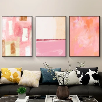 

DDHH Wall Art Nordic Pink abstract Poster Print Canvas Art Painting Wall Picture For Living Room Home Decor Pictures No Frame