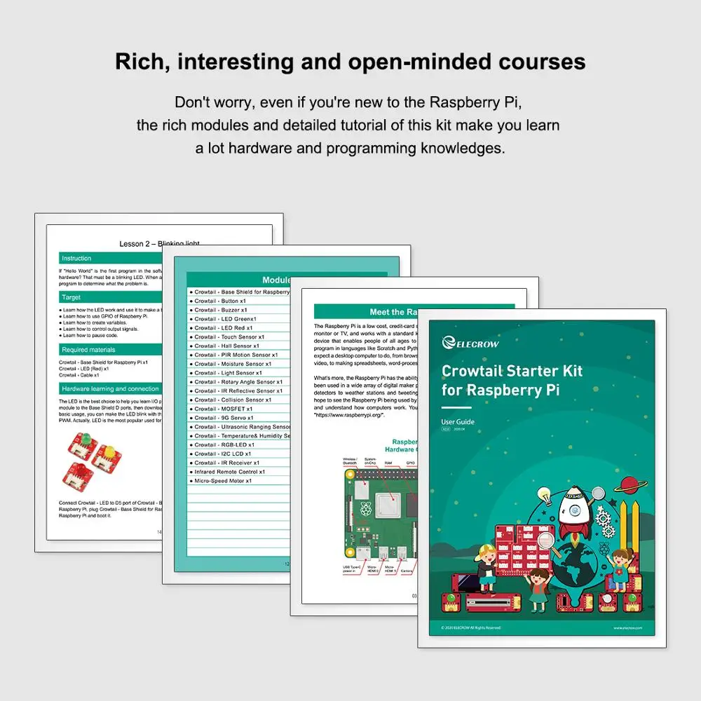 Iniciante para Raspberry Iniciante de Raspberry Mesmo para Programação Steam e Projeto Faça Você Educacional Kit pi - Imagem 5