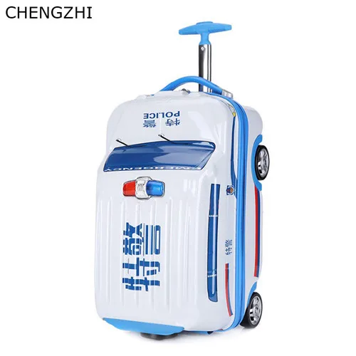 CHENGZHI 20 дюймов мультфильм автомобиль дети ABS PC чемодан на колёсиках SpinnerBrand тележка Дорожный чемодан на колесиках - Цвет: 2