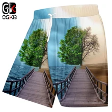 OGKB унисекс крутые пляжные шорты с принтом морских пустынных деревьев 3D пляжные шорты для мужчин с высокой талией эластичные боксеры и брюки