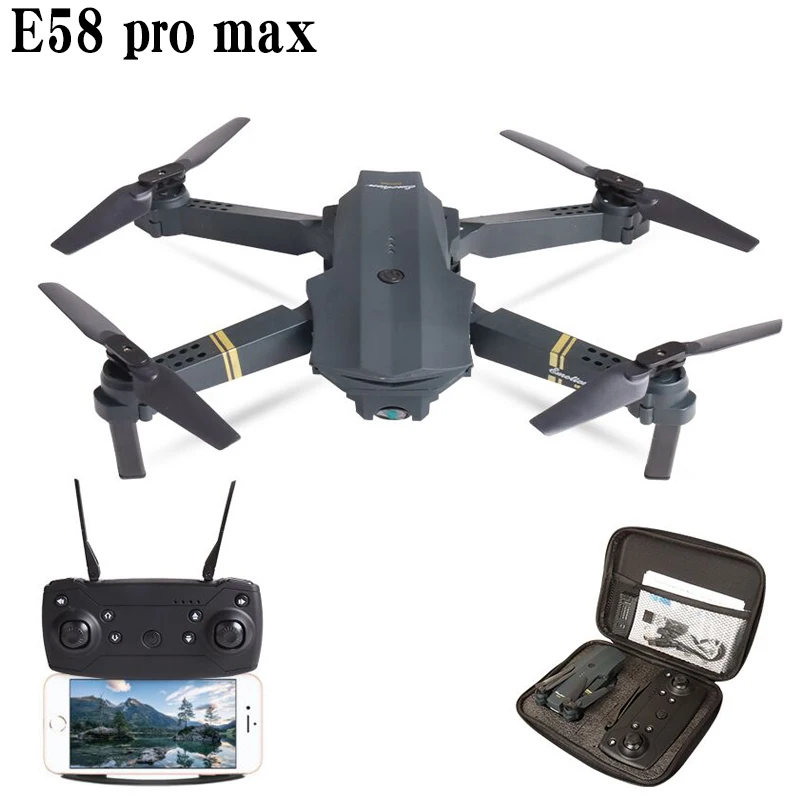 Квадрокоптер E58 PRO MAX Радиоуправляемый Дрон с широкоугольной камерой 4K Wi-Fi Fpv